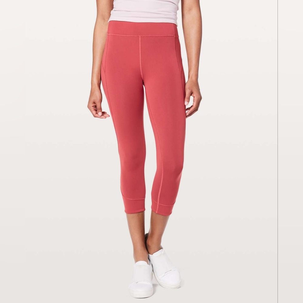 Lululemon In Movement Crop *Everlux 19" Vintage Rose